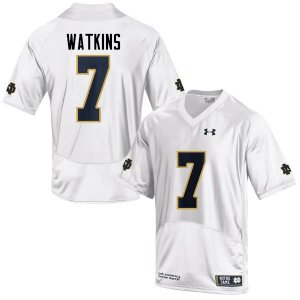 Notre Dame Fighting Irish Men's Nick Watkins #7 White Under Armour Authentic Stitched College NCAA Football Jersey GKE7399MN
